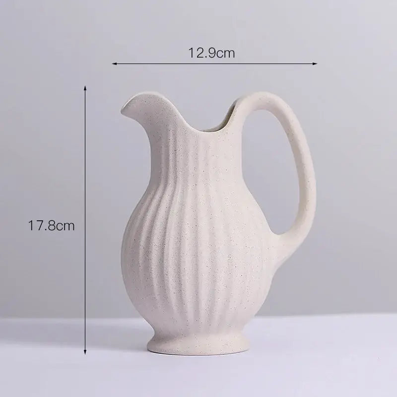 Cream Ceramic Spiral Vase - Small2