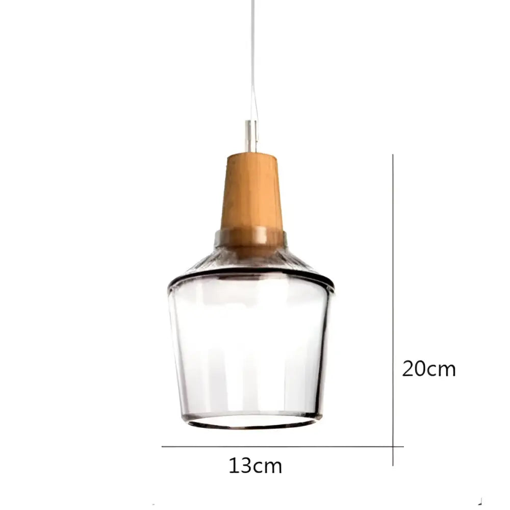 Glass Wood Pendant Set - A / Clear