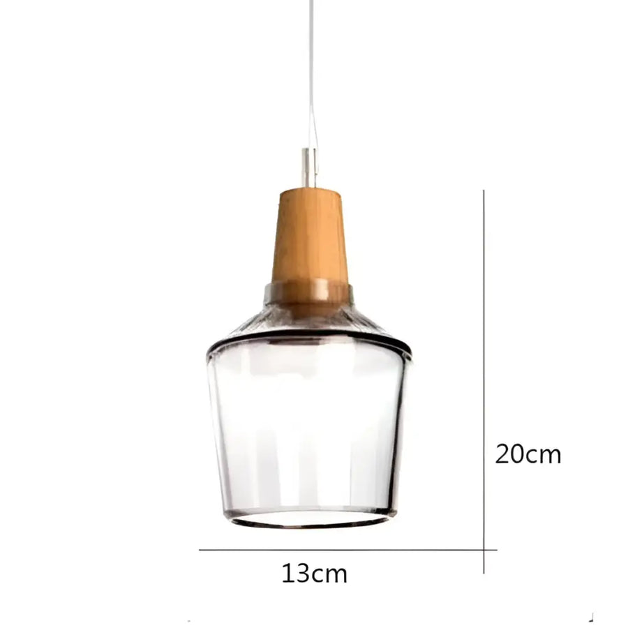 Glass Wood Pendant Set - A / Clear