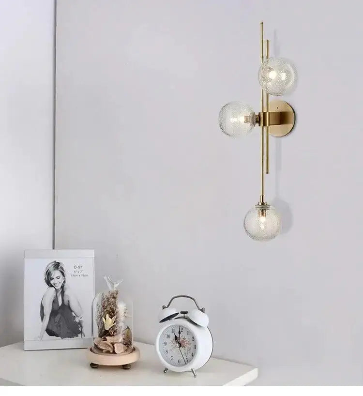 Gold Textured Glass Sconce - Clear