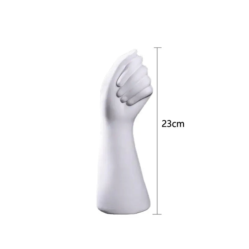 White Ceramic Hand Vase - L / israel