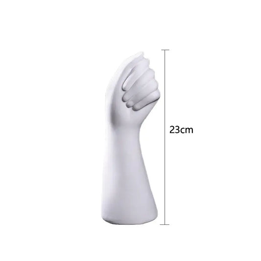 White Ceramic Hand Vase - L / israel