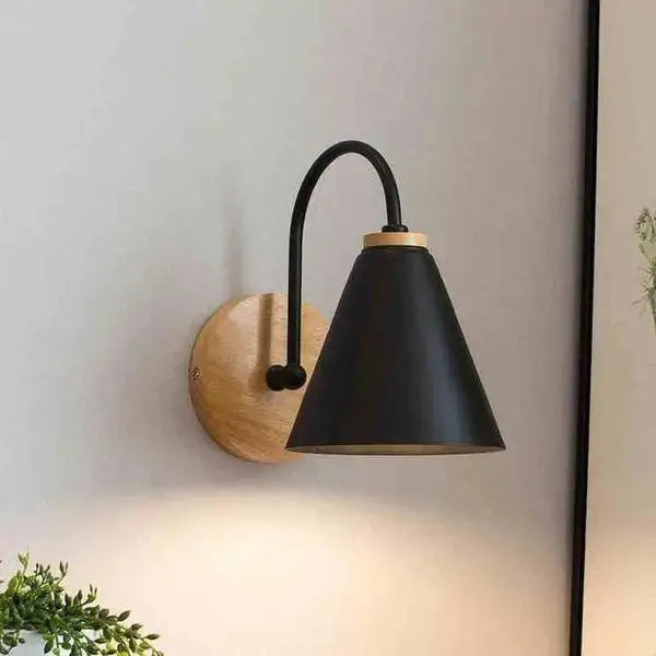 Black Metal Wood Sconce - Black