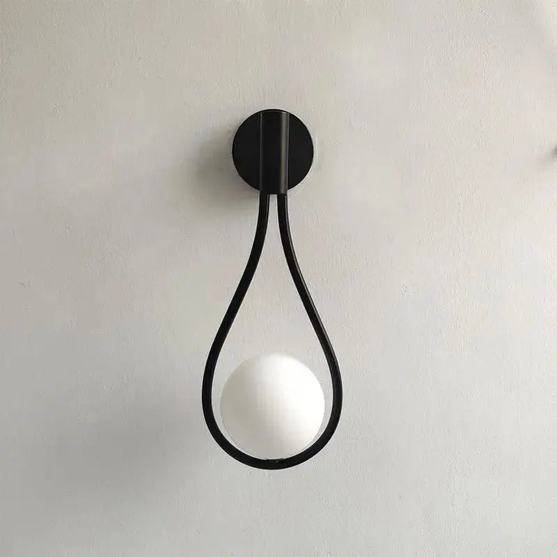 Black Teardrop Wall Sconce - Black / Single Wall Sconce