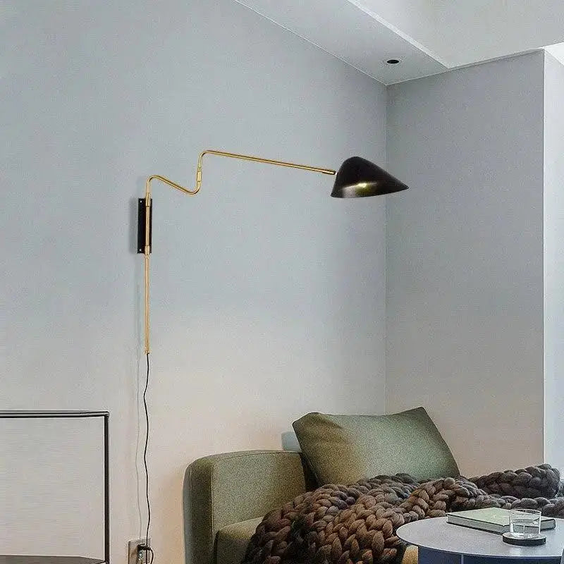 Gold Black Nordic Dual-Mount Wall Sconce - Plug-In (US)