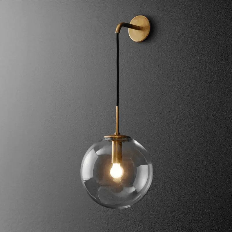 Brass Globe Wall Sconce - Gold / Single Wall Sconce