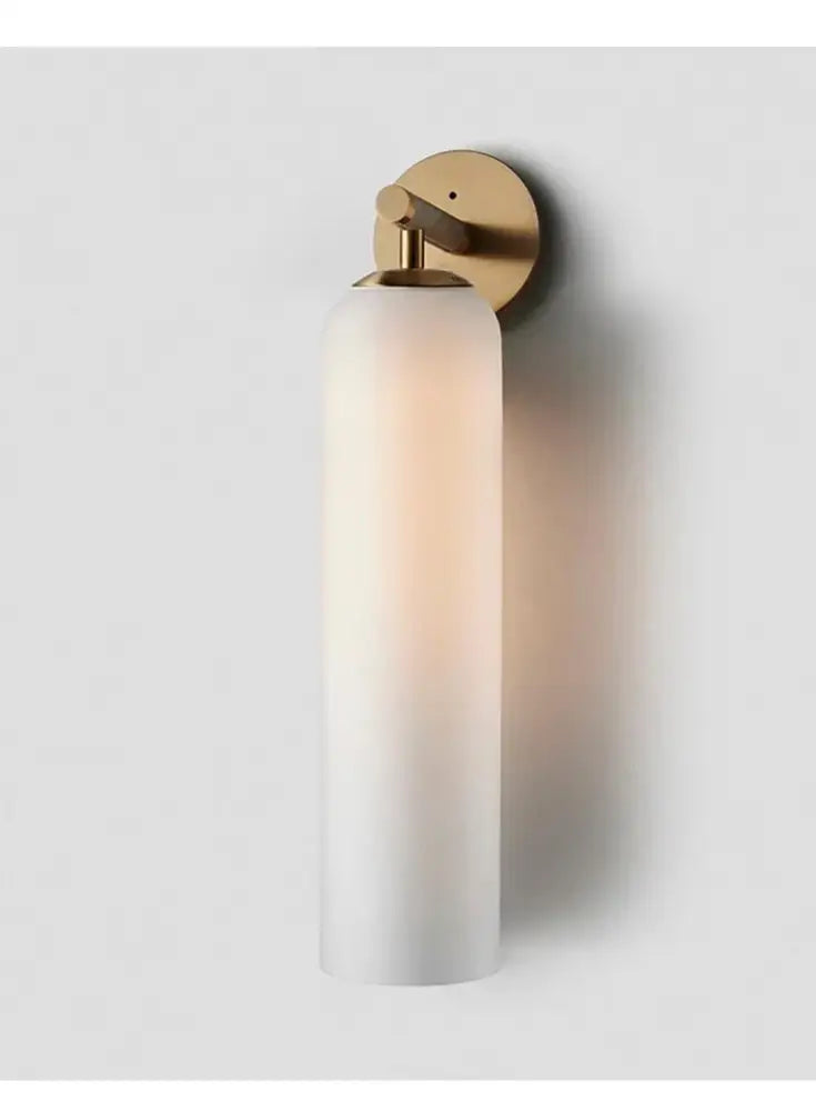 Smoked Glass Wall Sconce - Milk White / Gold