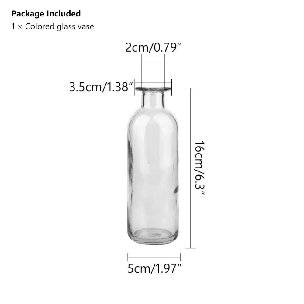 Multicolor Ribbed Glass Vase - Style B Transparent