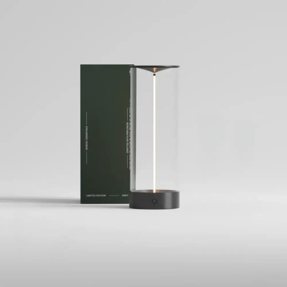 Black Glass Table Lamp - Single