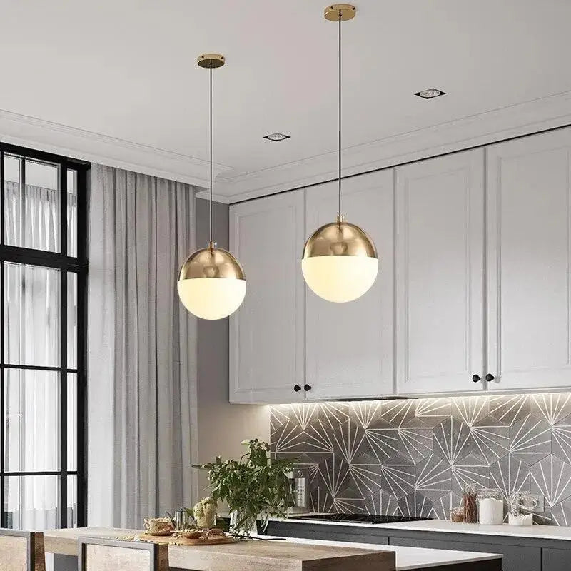 Black Industrial Kitchen Light - Gold