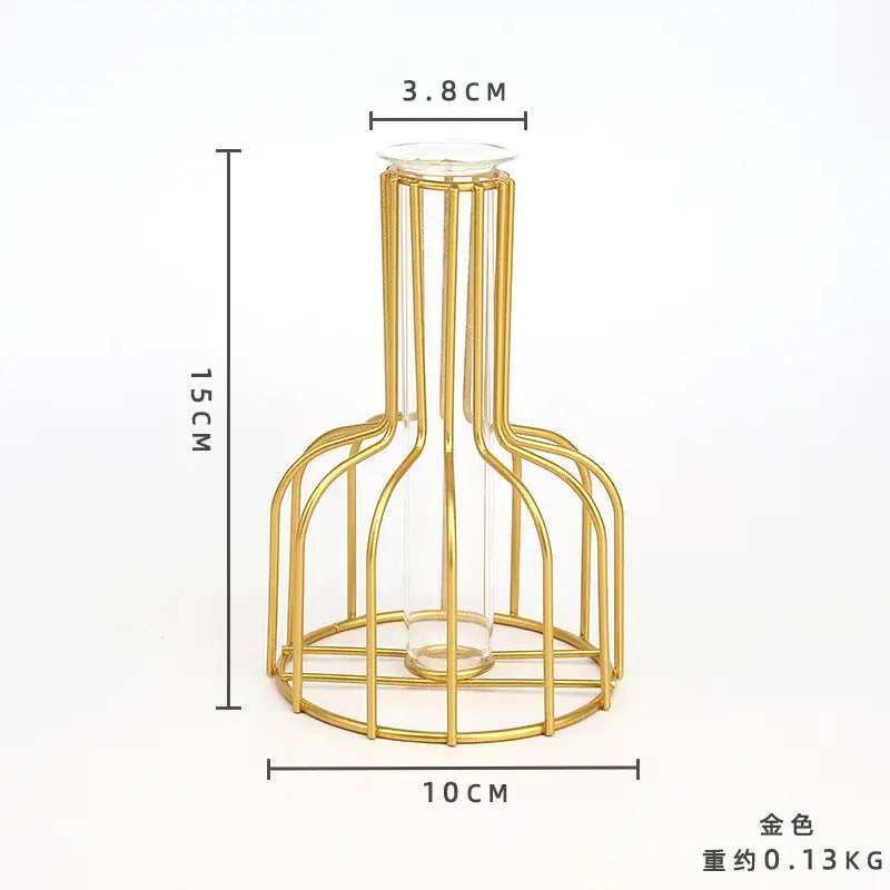 Black Gold Hydroponic Vase - Gold