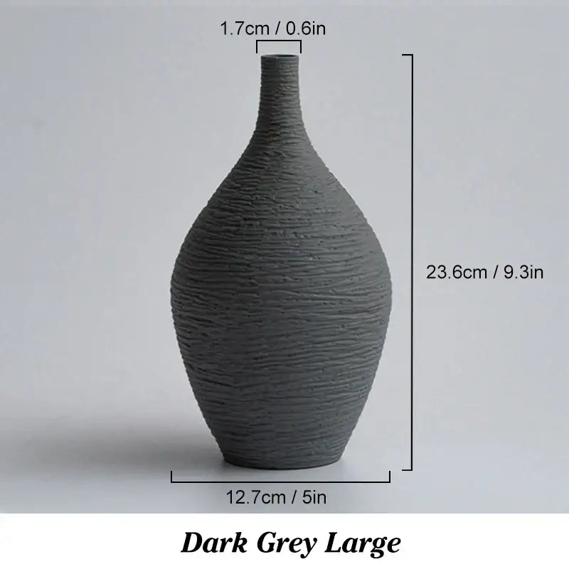 Sleek White Ceramic Vase Large or Small - Grey-L / belgium