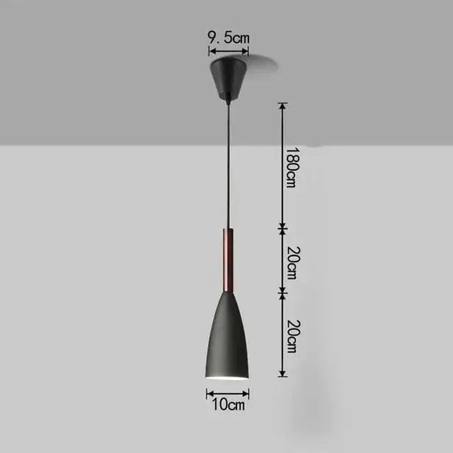 Black White Gray Pendant Light - 1 Head Black / White Light Bulb