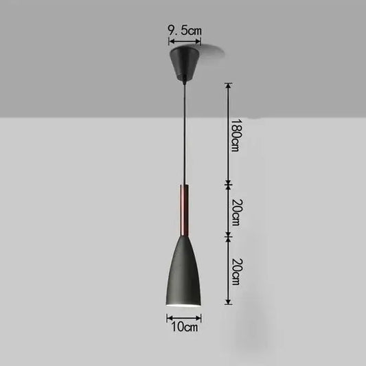 Black White Gray Pendant Light - 1 Head Black / White Light Bulb