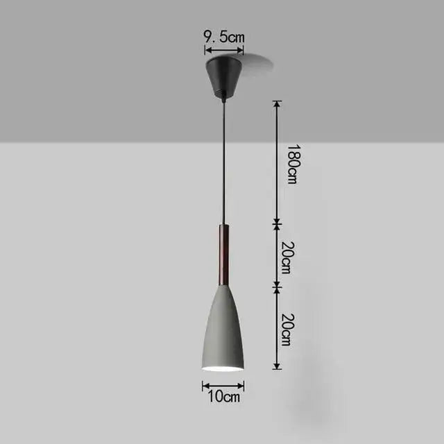 Black White Gray Pendant Light - 1 Head Grey / White Light Bulb