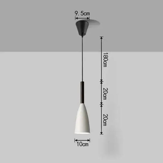 Black White Gray Pendant Light - 1 Head White / White Light Bulb