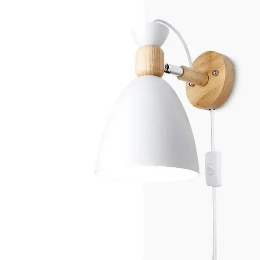 White Plug-In Wall Sconce - EU plug