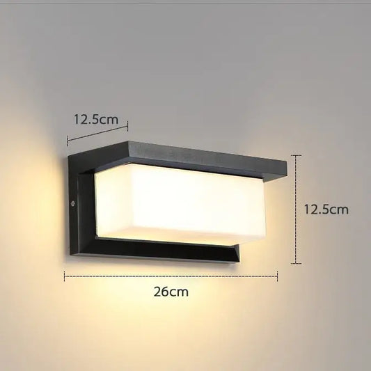 Black Motion Porch Light - Model A / Warm 3000K / Without Motion Sensor