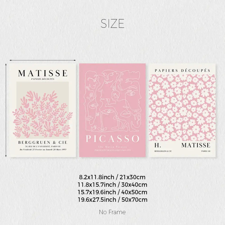 Pink Abstract Wall Art Set - Pink / 21x30cm No Frame