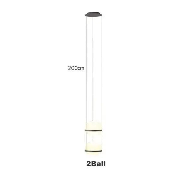 Black Frosted Glass Planter Pendant Light - 2 Ball