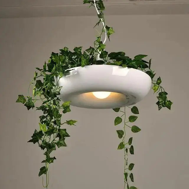 White Planter Pendant Light - White