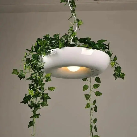 White Planter Pendant Light - White