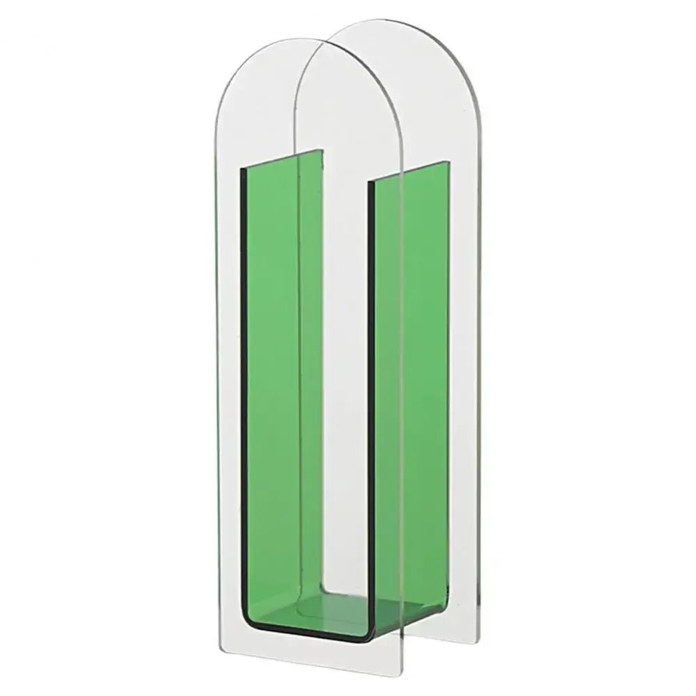 Rainbow Acrylic Flower Vase - green