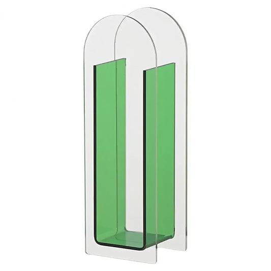 Rainbow Acrylic Flower Vase - green