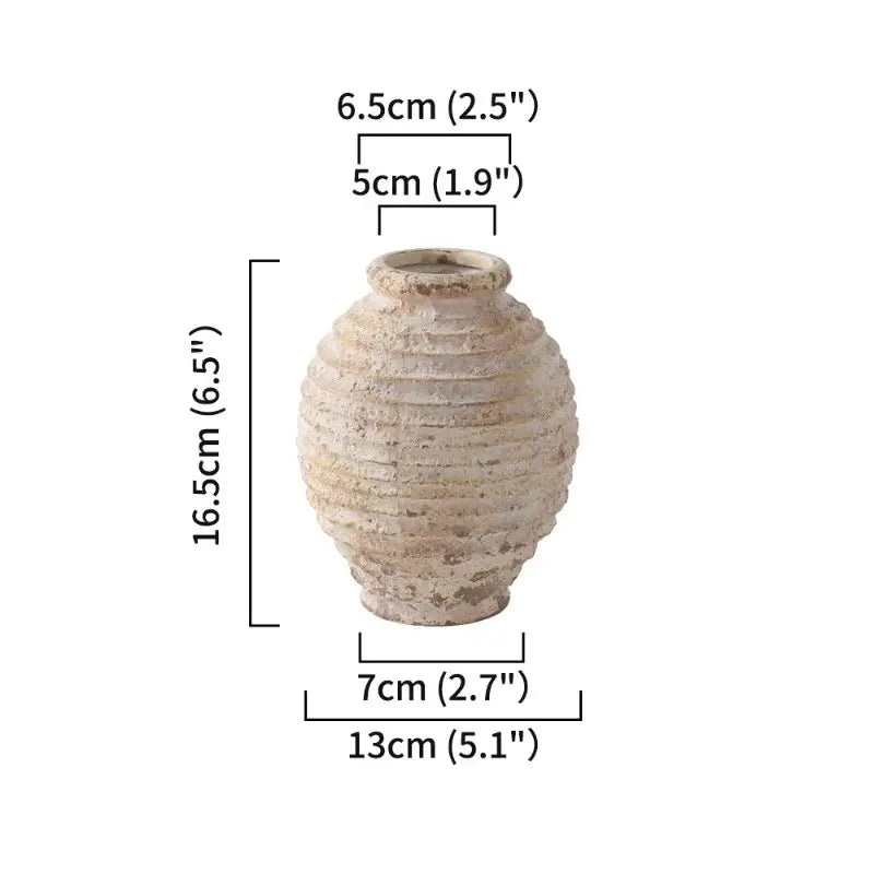 White Clay Textured Vase - Small Size