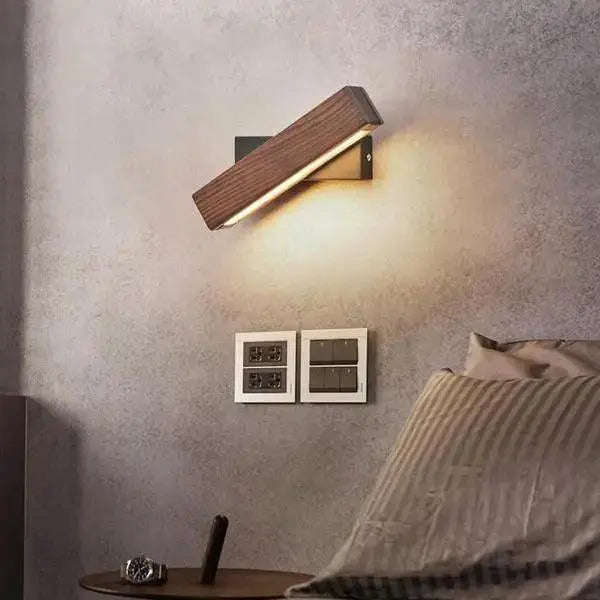 Wooden LED Wall Sconce - 21CM Walnut Color