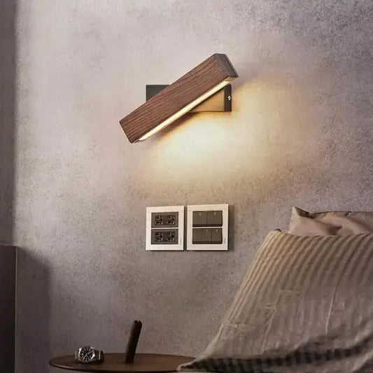 Wooden LED Wall Sconce - 21CM Walnut Color