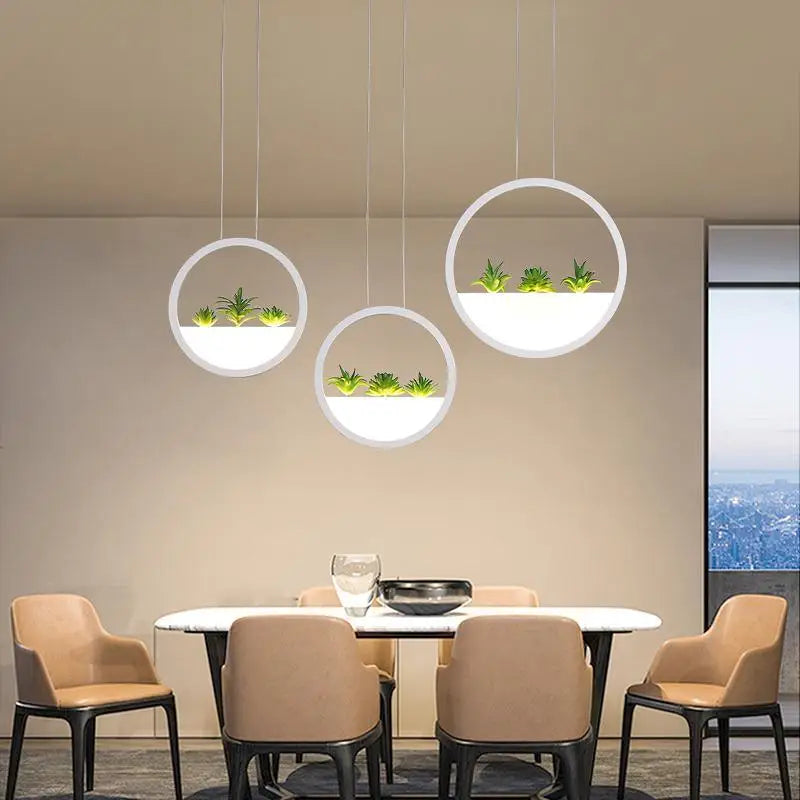 Black Ring LED Chandelier - White / 3 Rings (87 cm) / Warm White