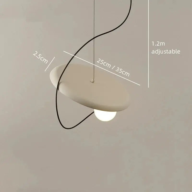 Black Scandinavian Pendant Light - White / Medium (25 cm)