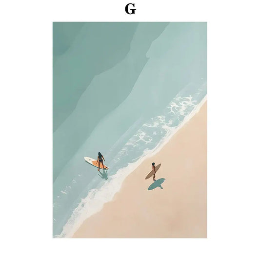Beach Watercolor Art Prints - G / 13cmX18cm