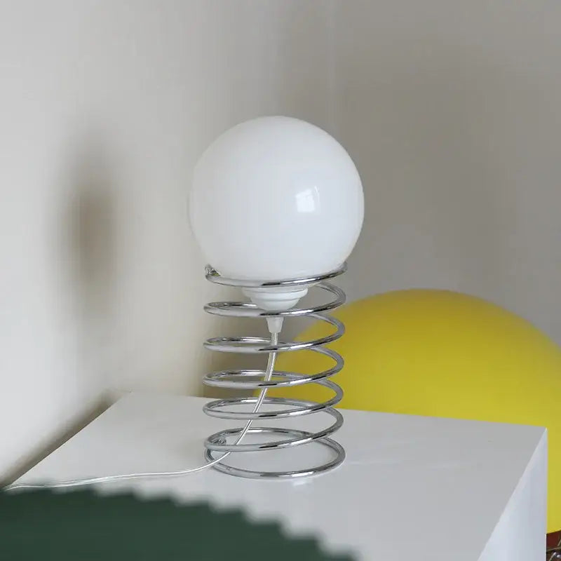 Chrome Spring Table Lamp - Silver