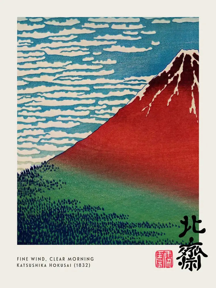 Vintage hokusai great wave painting print set living room wall art - G / 20x30cm No Frame