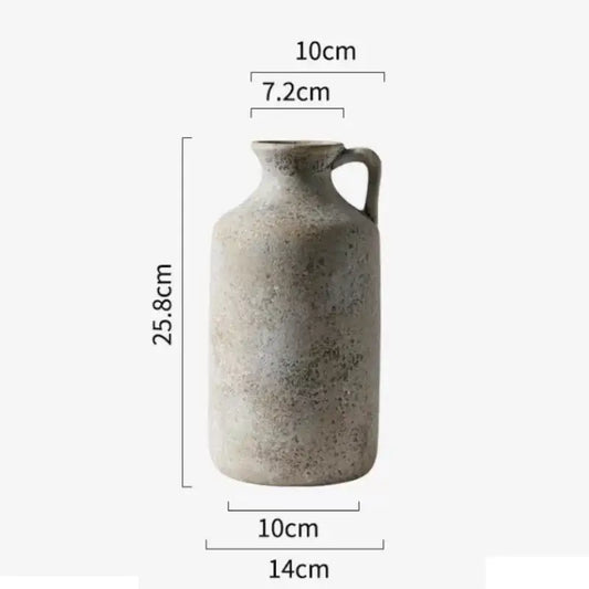 Vintage handmade speckled gray ceramic vase living room rustic jug - AS Picture / CHINA