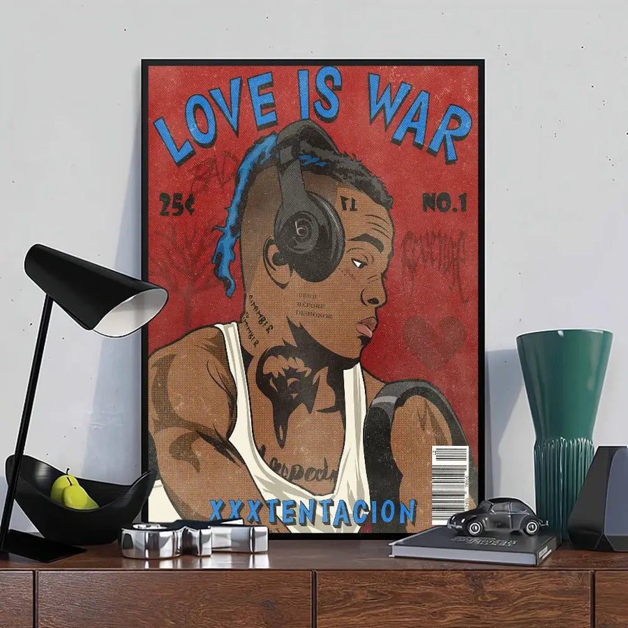 Vintage hip hop black & white framed poster bedroom wall decor - z7 / 42x30cm No Frame
