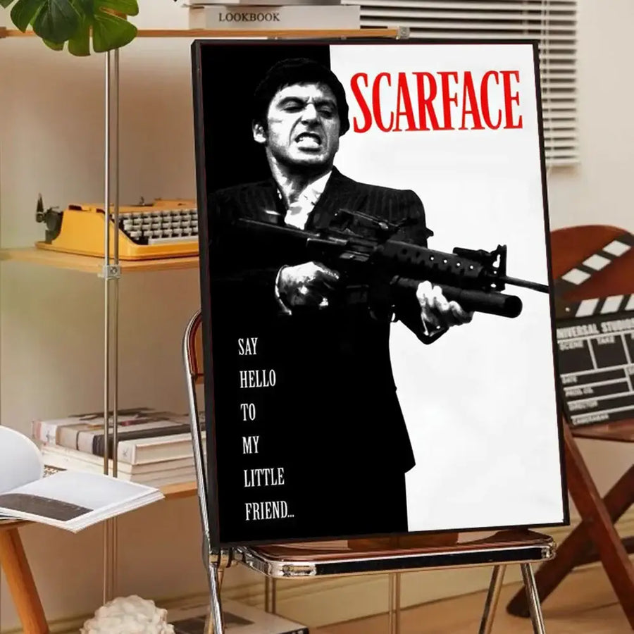 Vintage scarface movie framed poster bedroom wall decor - z1 / 42x30 No Frame