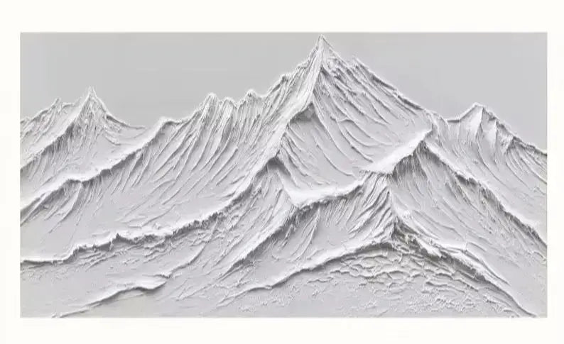 White Mountain Oil Painting - Without Frame / 150x200cm