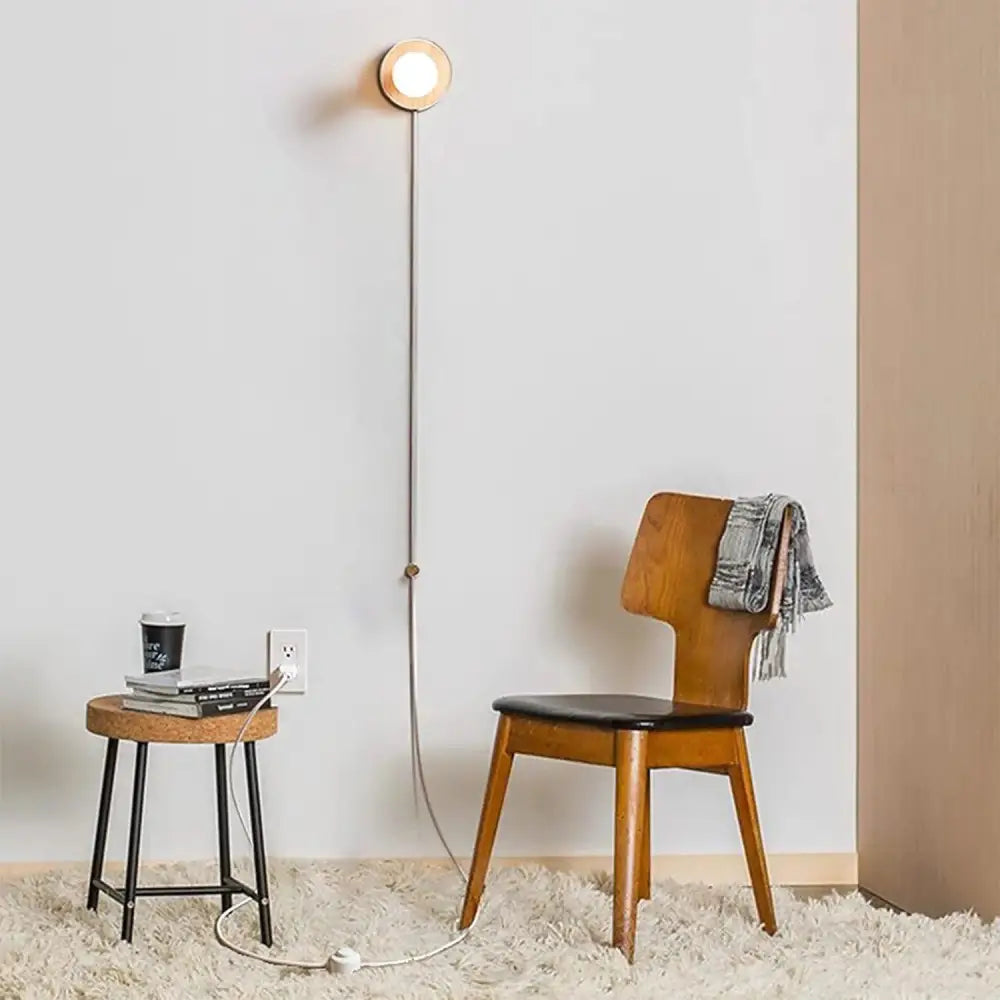 Wood Plug-In Wall Sconce