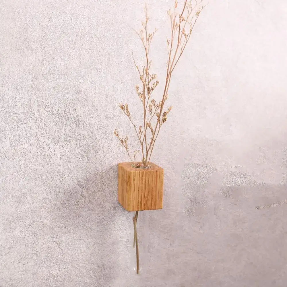 Dark Wood Test Tube Vase - A