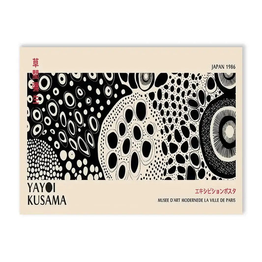 Yayoi kusama flower abstract canvas print living room wall art - 50x150cm No Frame / 01