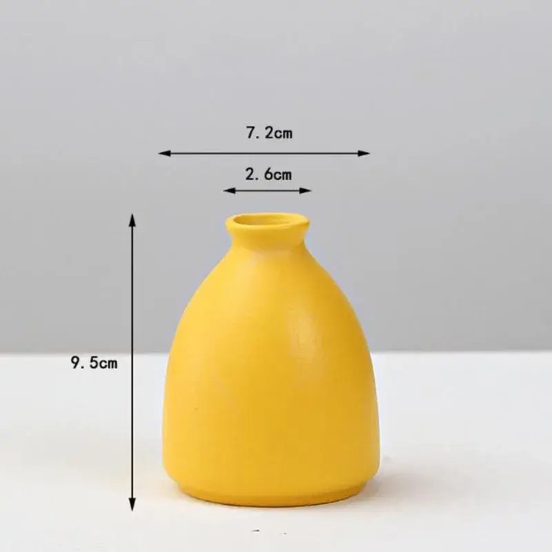 Yellow Porcelain Flower Vase - 4