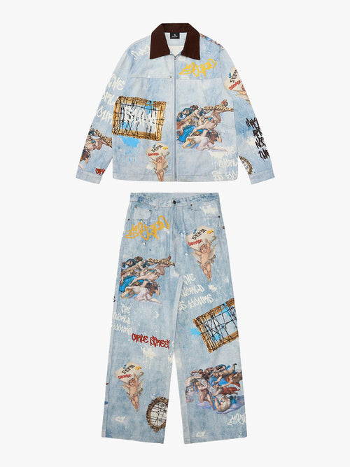 Artistic Renaissance Denim Set - 2484 - Blue / S / Set