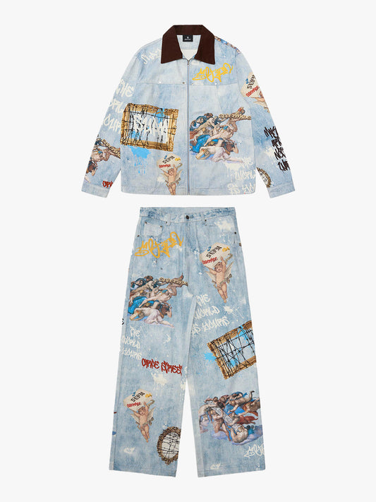 Artistic Renaissance Denim Set - 2484 - Blue / S / Set