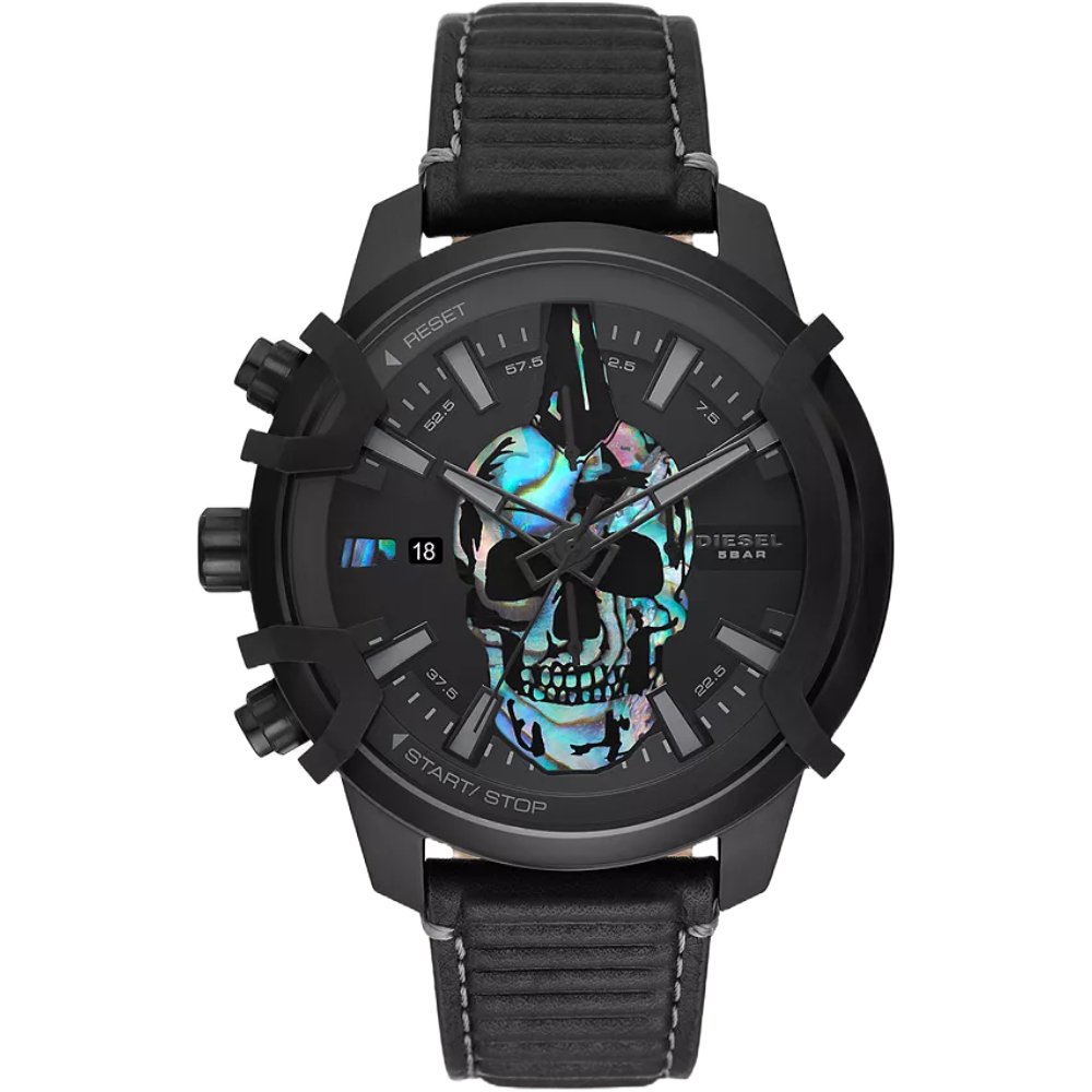 Diesel DZ4576 Griffed Chronograph Black Leather Watch