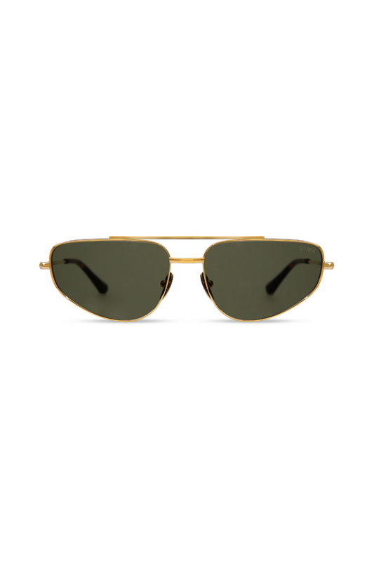Optra - Gold/Dark Tortoise + Green Lens