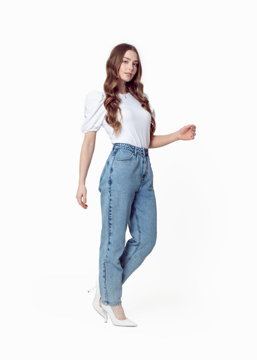 Straight Leg Jean with Hidden Adjustable Waist Size 8