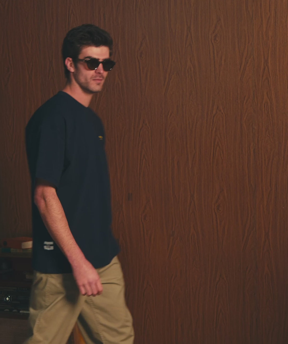 Mens Relaxed Typography Tee - Navy